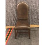Hoopback Dining Chair Vintage Cigar Leather This luxurious, classic style has a gently flared back