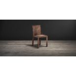 Swallow Dining Chair Scarecrow Brown Leather Outfitted Top To Bottom In Our Hand Finished