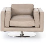 Locke Swivel Armchair From The Penthouse Classics Collection The Locke Is A Generous Leather Natural