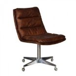 Malibu Dining Chair Ride Black Leather 1970's Sporty-Chic Era Inspired, The Malibu Dining Chair