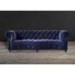 Serpentine Sofa 3 Seater Revival Velvet Grey “Elegant Contours And Classic Hand-Tufting.” A Fully