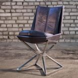 Michael Yeung Imperial Dining Chair Matrix Shadow & Shiny Steel 48.5 X 60 X 81 Cm RRP £1625