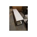 Media Unit - Horizon Media Unit 190 X 45cm White Honed Marble And Matt Black 190 X 45cm RRP £1060