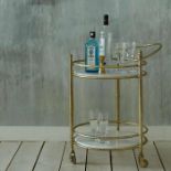 Graham & Green Round Drinks Trolley With Marble Shelves Host A Stylish Party With Our Round Drinks