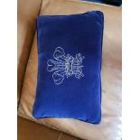 Cushion Navy Blue with Crest Ich Dien 56 x 36cm