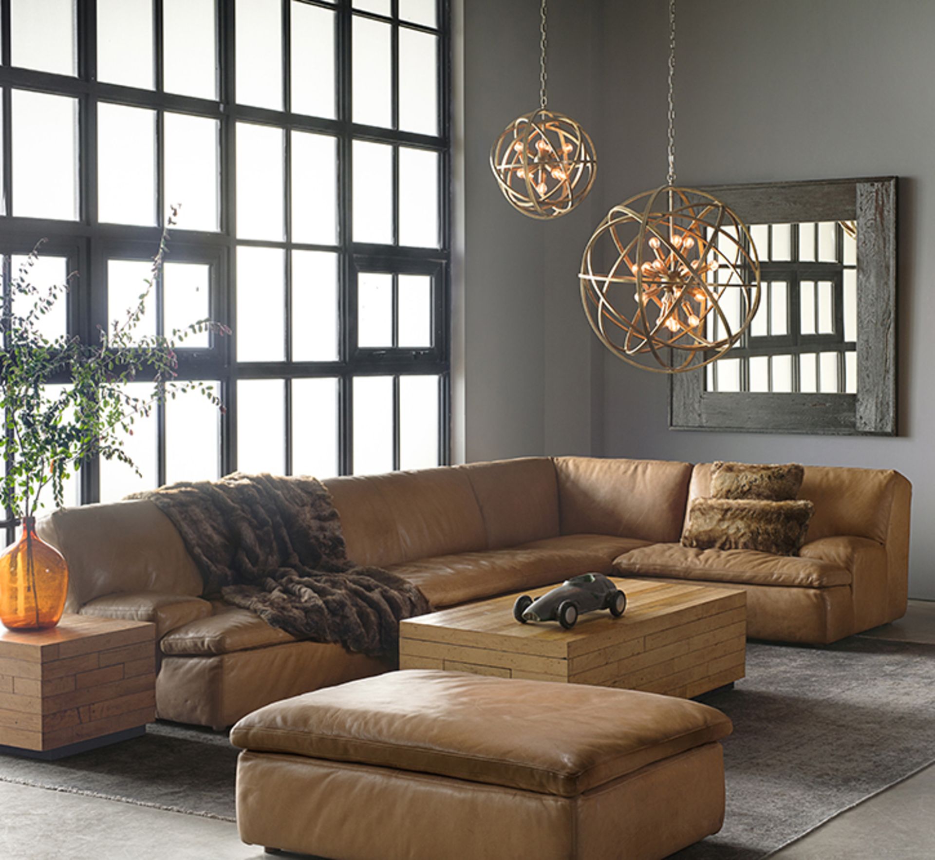 Penta Sectional Sofa Suite (4 Pieces) Sioux Nut Leather The Penta Sectional Sofa Is A Large