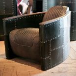 Aviator Tomcat Armchair Black Spitfire And Destroyed Raw Leather The Aviator Tomcat Takes Its Cue