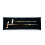 Polo Sticks Shadow Box Exact Replicas Of Vintage Curiosities Mounted On Black Velvet, Showcased In