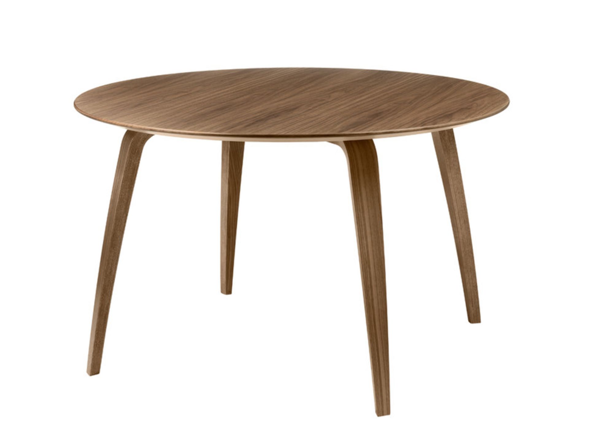 Gubi Round Dining Table Walnut 120cm Minimalist With An Organic Expression, The Gubi Round Dining