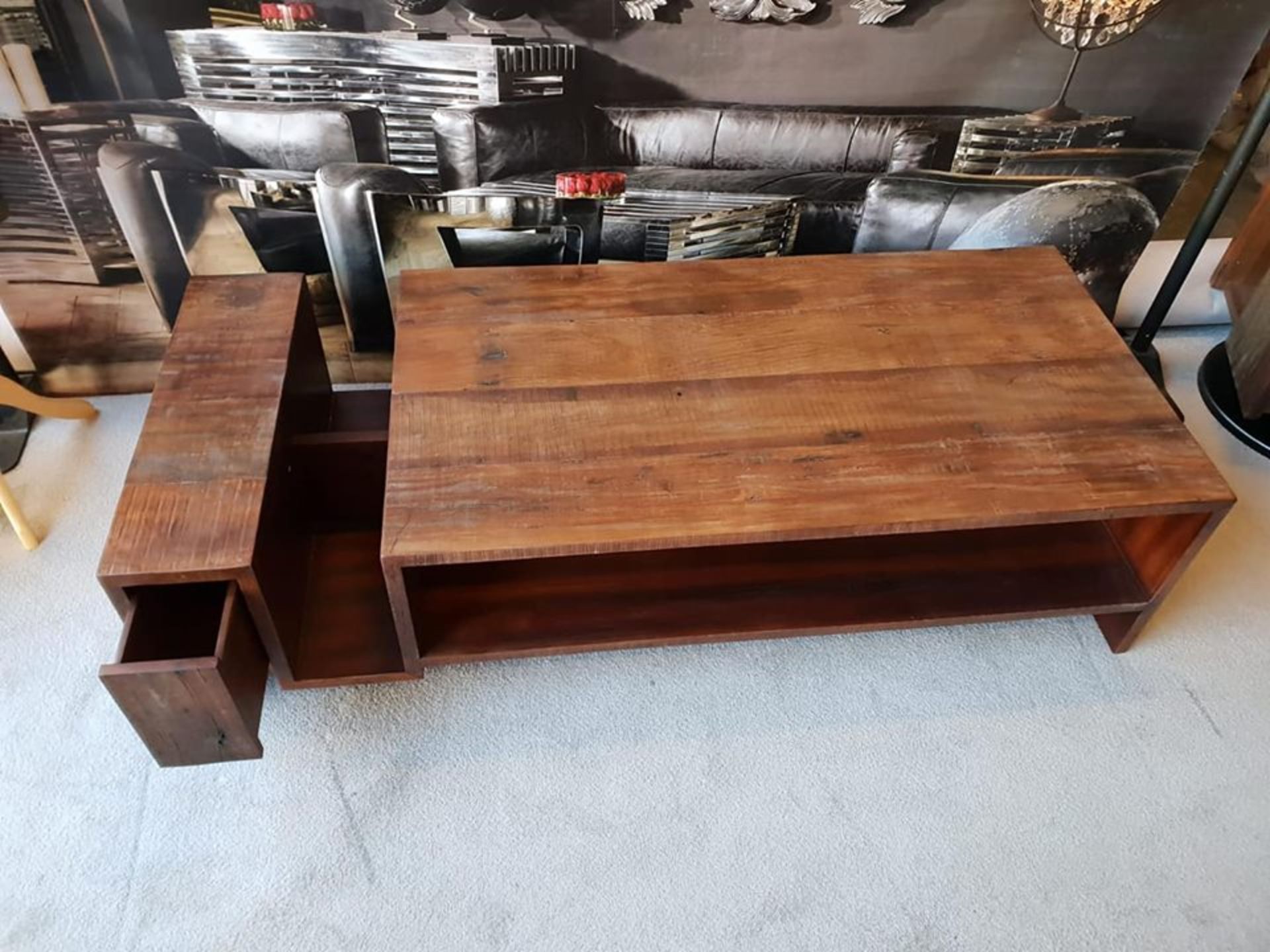 Avett Coffee Table Hand-Crafted From Exotic Demolition Hardwoods The Avett Coffee Table Balances