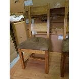 Oregon Dining Chair Oiled Oak with Alcan Chestnut Upholstered Pad 50 x 52 x 105cm RRP £145