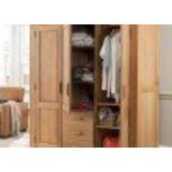 Oregon Oak Triple Wardrobe Armoire Solid Oiled Oak 171 X 60 X 195cm RRP £2415