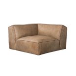 Nirvana Sectional in Safari Charcoal, Leather 2 Pieces Comprising of 1 x 1 Seater Sofa 90 x 102 x