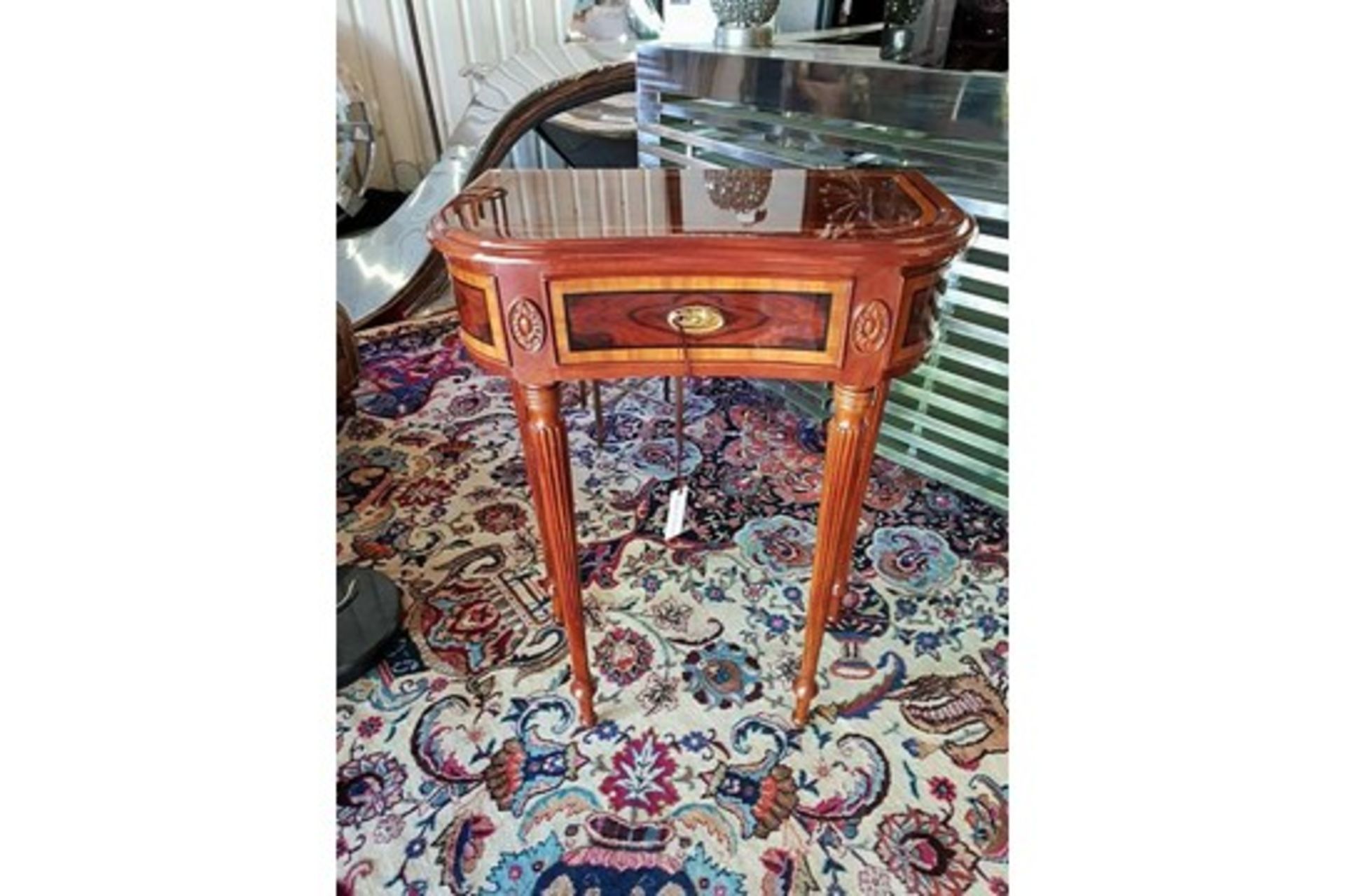 Jonathan Charles Fine Furniture Classic Regency Style Console Table In Solid Mahogany And Rosewood