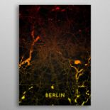 Berlin City Metropolitan Topography Map Large Vivid Metal Mounted Map Neatly Organises Urban Sprawls
