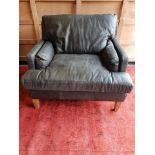 Francis Sofa1 Seater Sofa Ebony Natural Washed Leather The Francis Is A Classic Mid-Century Style