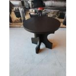 Andrew Martin Pickford Side Table Ebonized Wooden Base And A Hammered Dark Bronze Round Metal Top