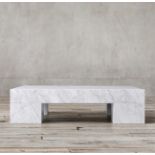 Marble Slab Square Coffee Table Polished White Marble Our Big Foot Table Pays Tribute To The
