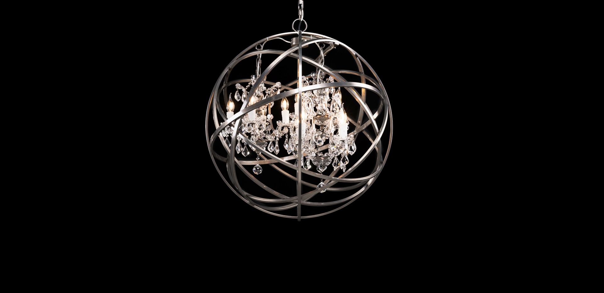 Orb Crystal Chandelier (UK) Antique Rust The Celestial Orb Crystal Chandelier Is Handcrafted In A