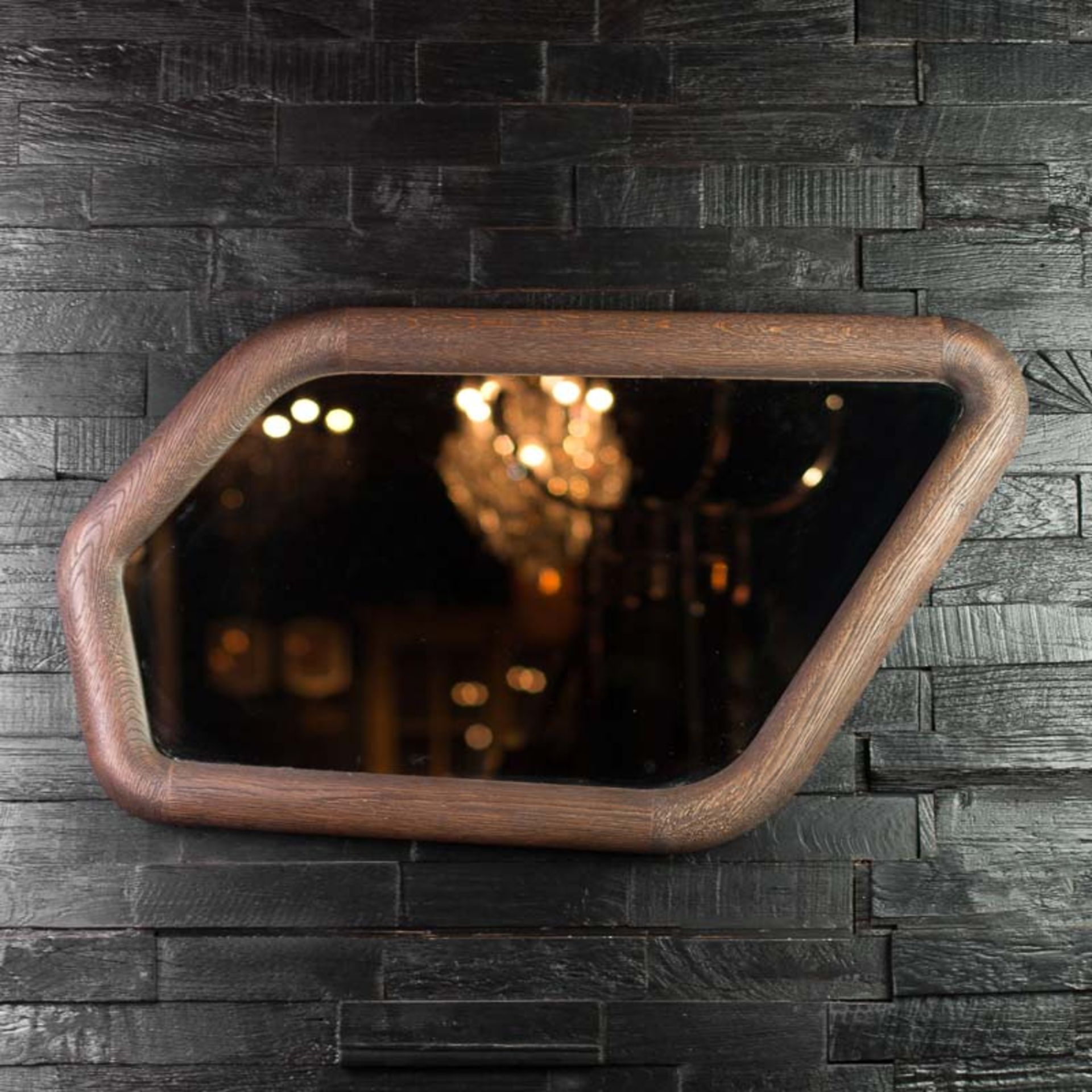 Bleu Nature Eyota Mirror M220 Brushed Dark Brown Oak & Natural Oak 50 x4 x 78 cm RRP £485