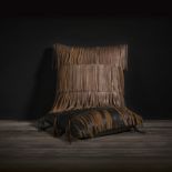 Timothy Oulton Jessie Leather Cushion Old Saddle Black The playful leather fringes of the Jessie
