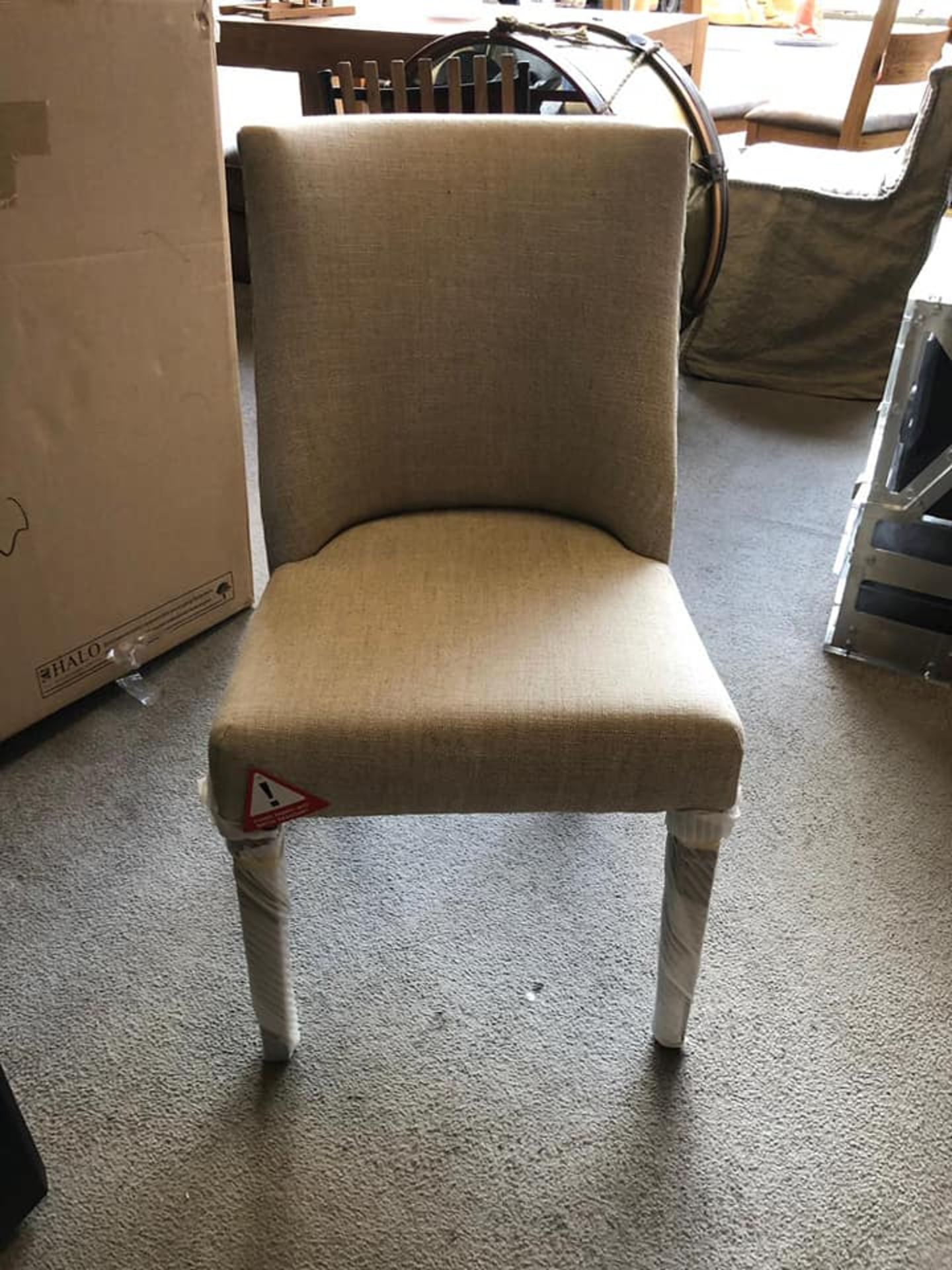 Fulton Dining Chair Beige Linen and Worn Ash 49 x 57 x 87cm RRP £1700 - Image 2 of 2