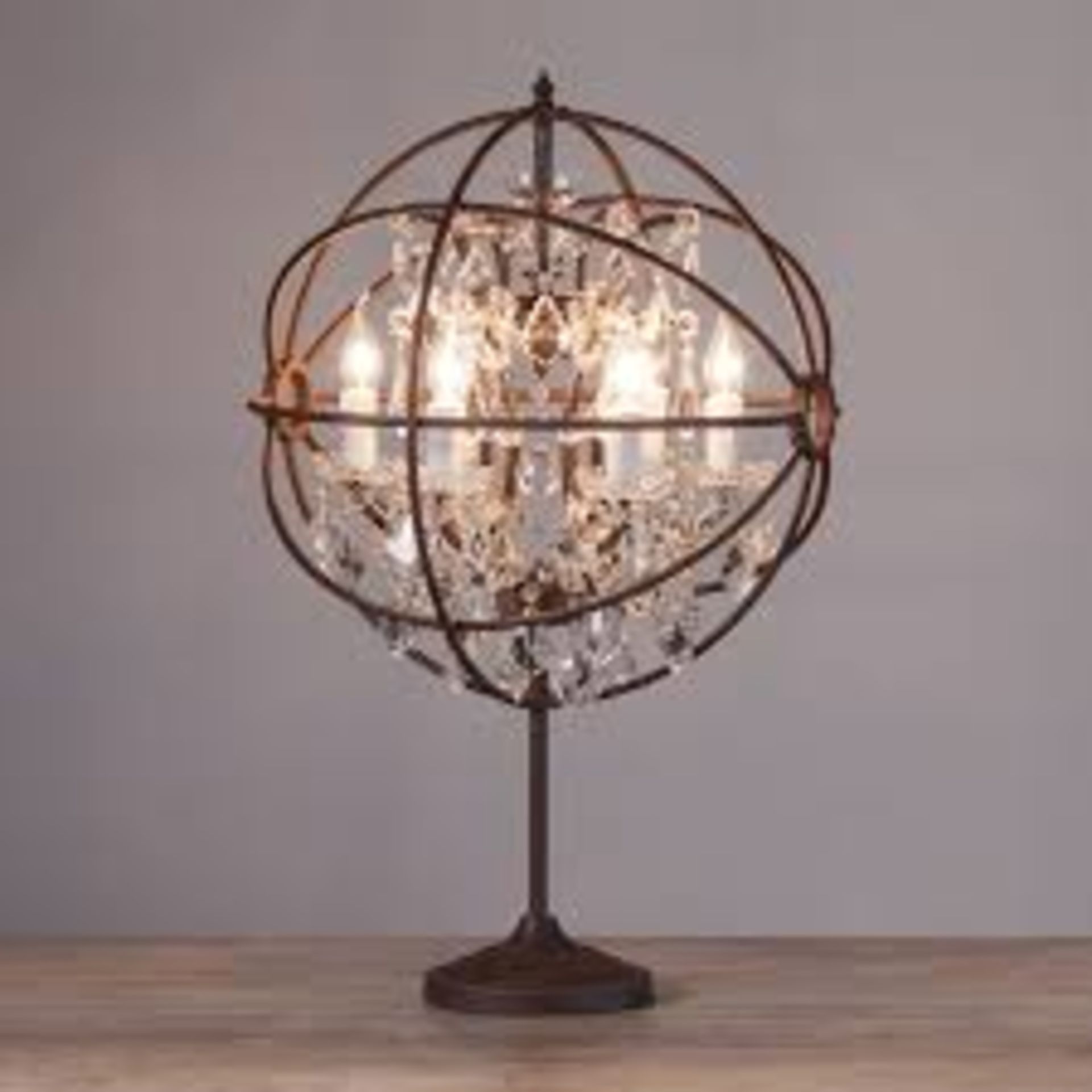 Gyro Crystal Table Lamp (UK) Antique Rust The Gyro Crystal Lighting Collection Is Inspired By - Image 2 of 2