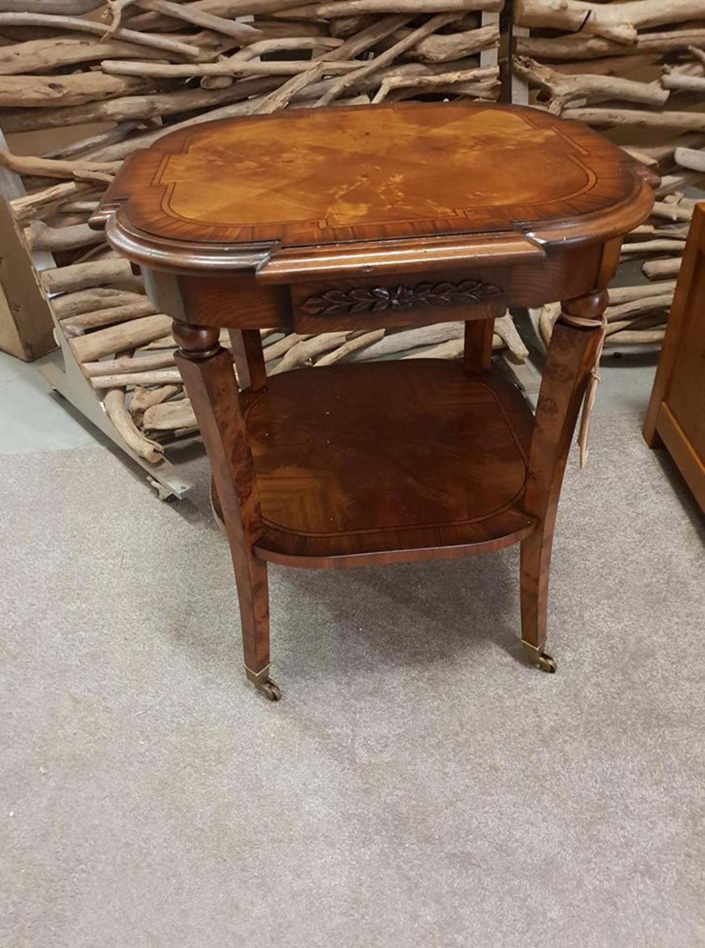 Cheshire Side Table –A Stunning Reproduction Side Table In Notra Crotch Satinwood And Rosewood The - Image 2 of 4