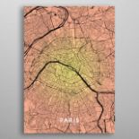 Paris Metropolitan 2 Topography Map Large Vivid Metal Mounted Map Neatly Organises Urban Sprawls And