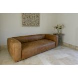 Slumber sofa Tan Leather 3 seater has been designed with both style and comfort in mind. The