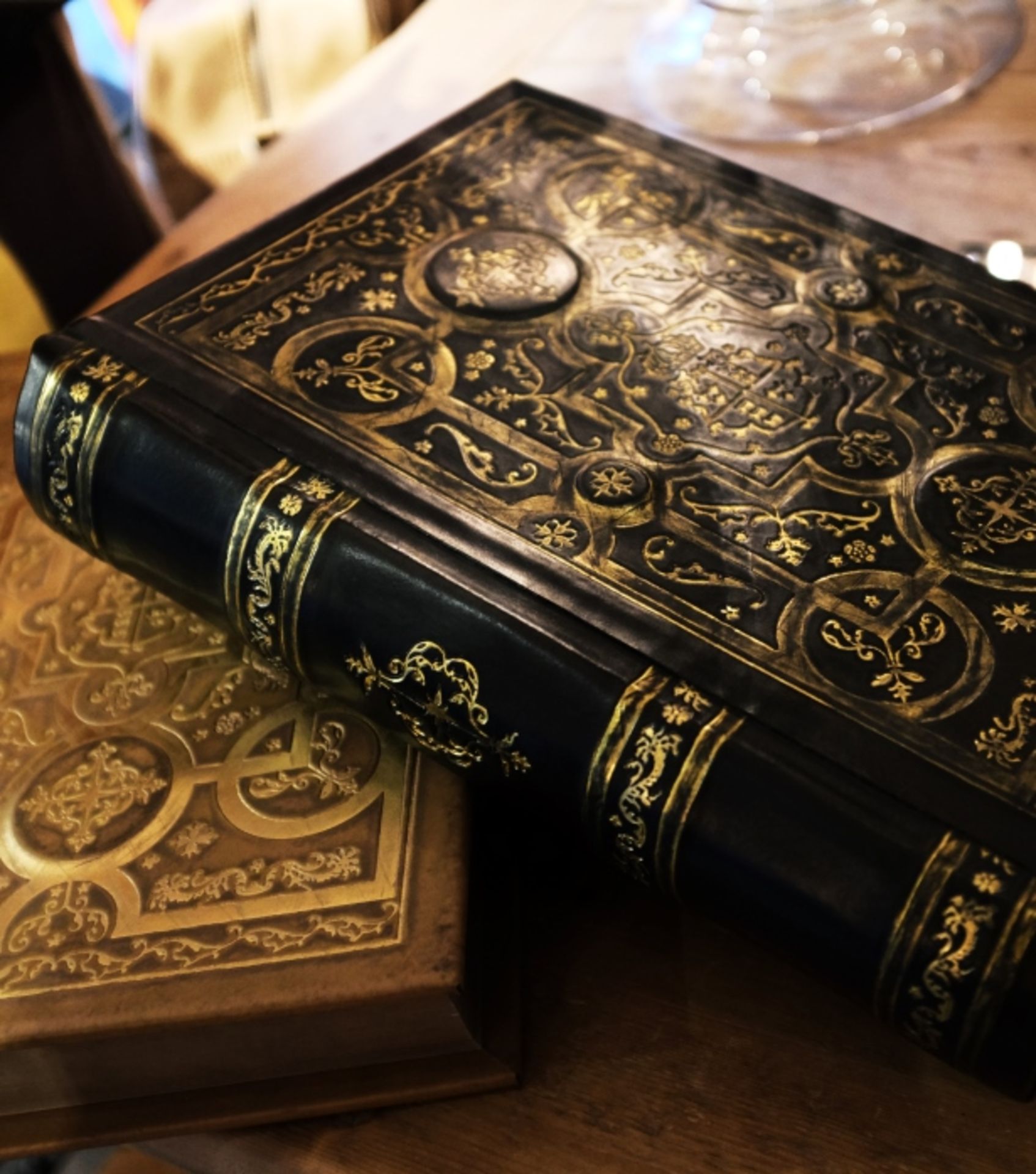Comments Book Old Saddle Black Leather Bound Inspired by the library of historic Blenheim Palace,