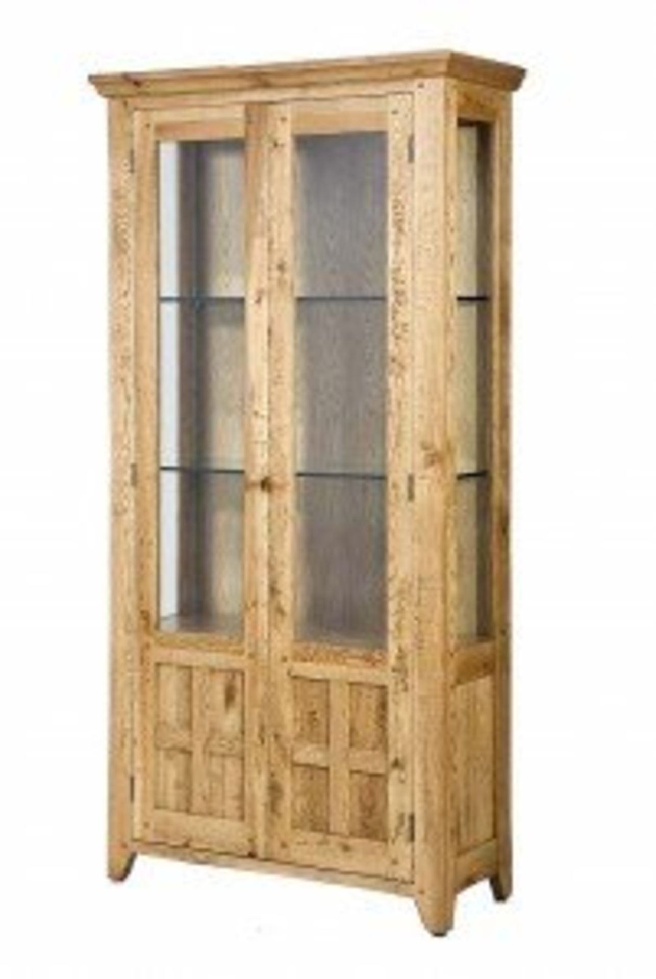 Wentworth Solid Oiled Oak Display Cabinet Crafted Using Hand Selected Solid Oak Wood And Hand