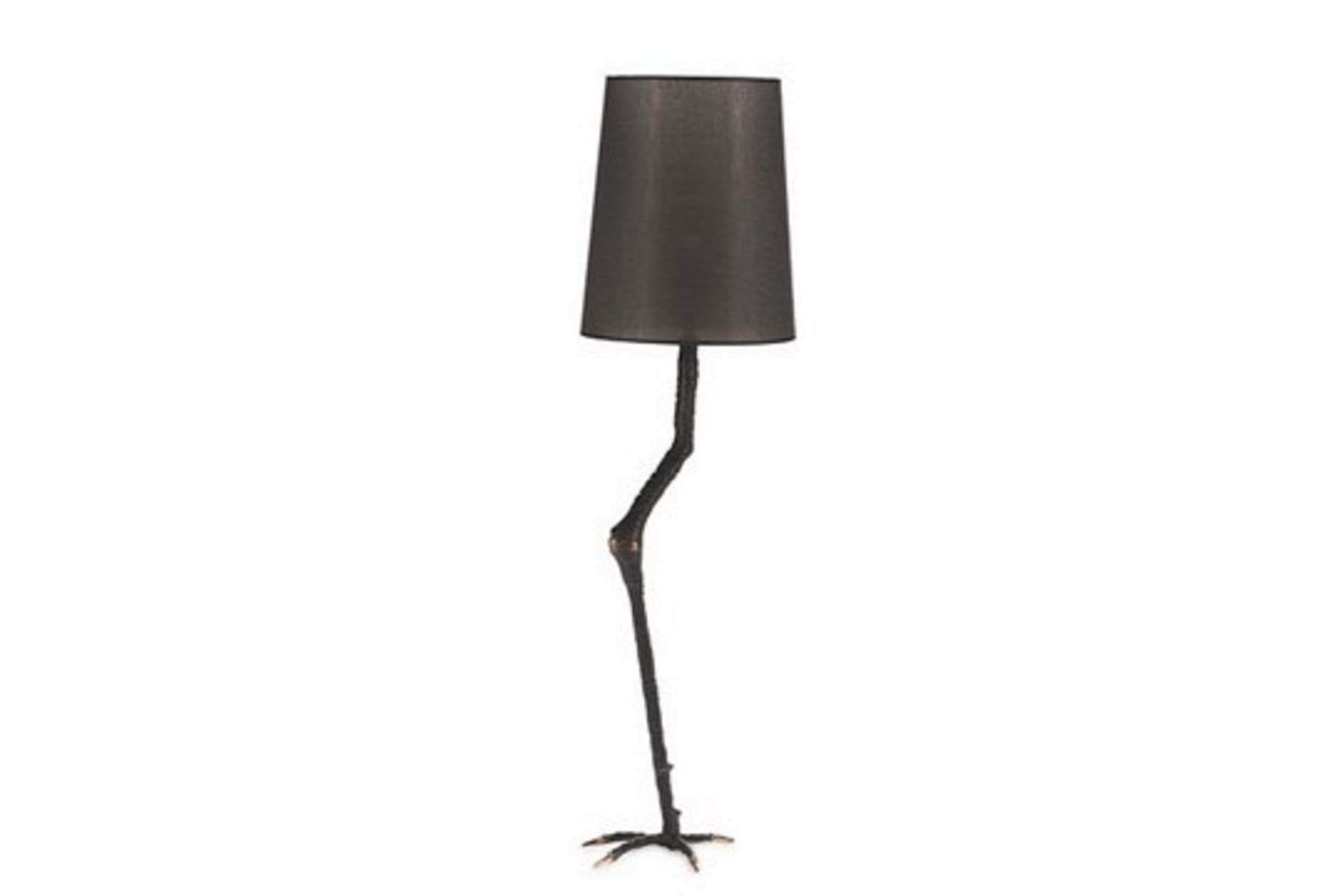 Table Lamp Coop Light Bent Antique Brass In The Form Of A Highlighted Chicken Leg. A Fun, Yet