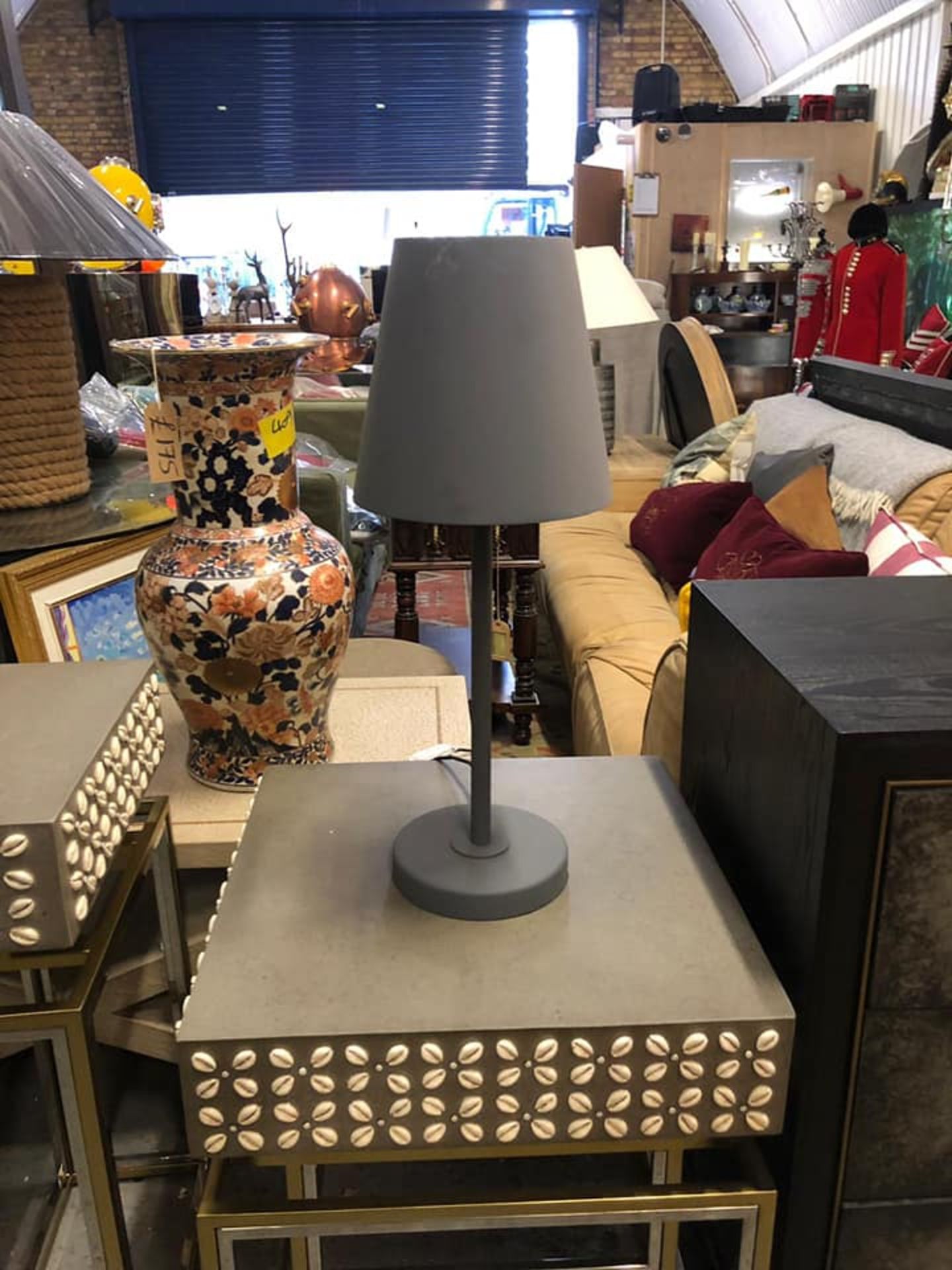 Contemporary Metal Table Lamp (EU) Grey Metal The Slim Stem Like The Trunk Of A Tree, Its Shade Is A