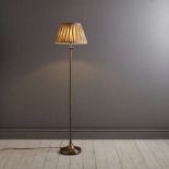 Reeded Brass Floor Lamp Classic In Its Design, This Antique Brass Floor Lamp Is Finished With A Gold