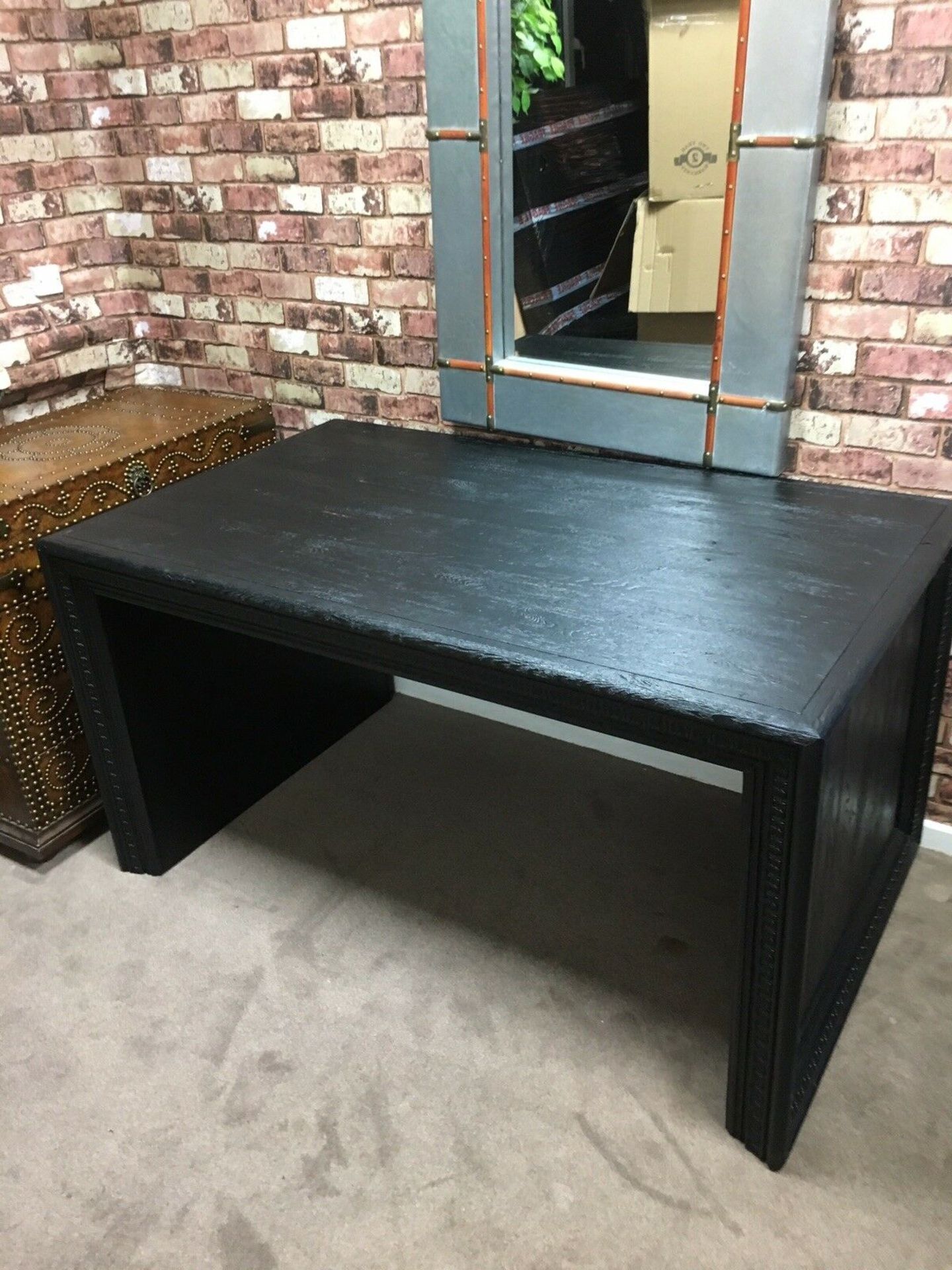 Portrait Desk-Sandshore Black Made From Solid Oak And Has Been Stained To Achieve A Stunning