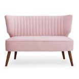 Charlotte 2 Seater Cocktail Sofa - Blush Pink Designed In A Luxurious Soft Touch Blush Pink Velvet