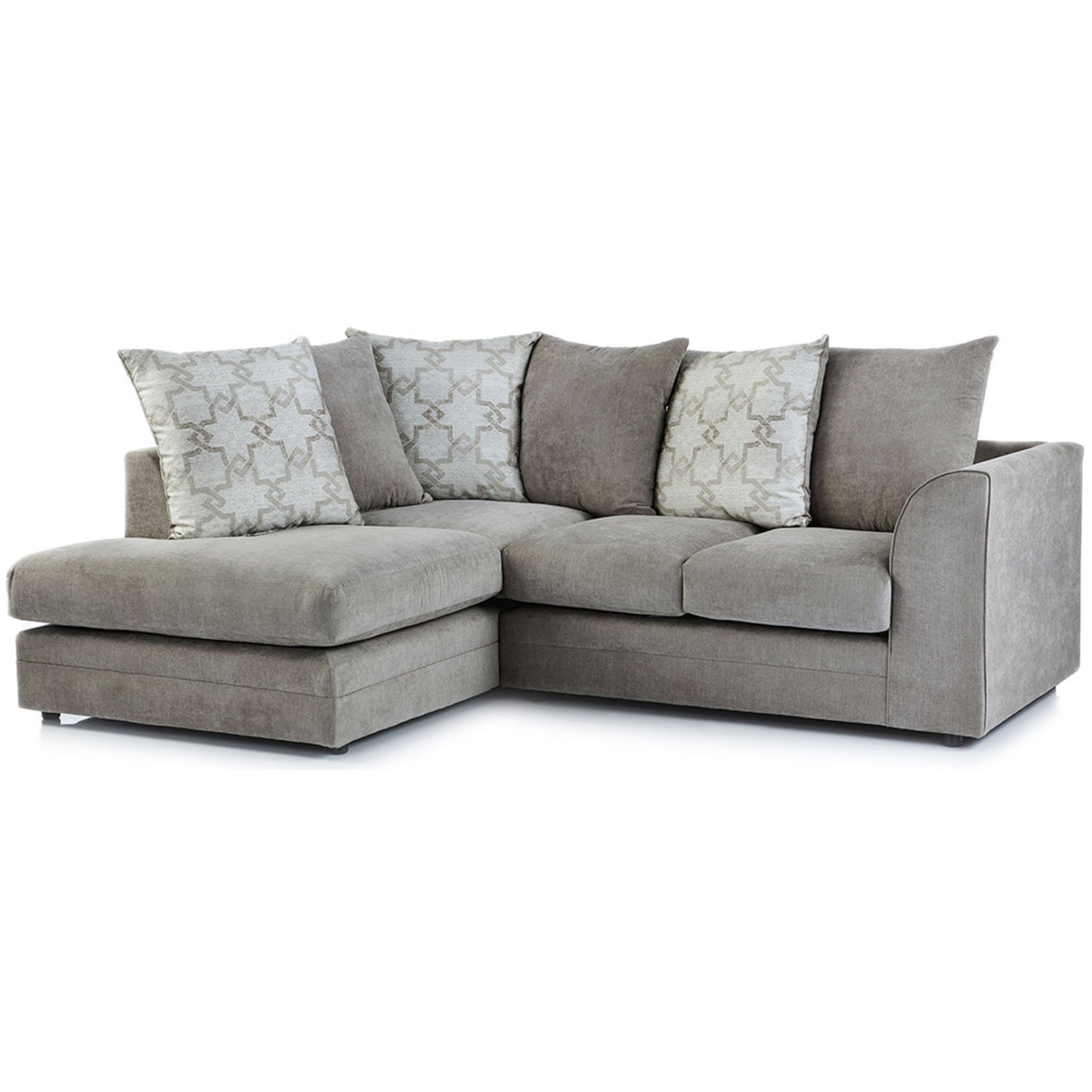 Denver Left Hand Fabric Corner Sofa Stone The Denver Fabric Corner Chaise Sofa Features A Clean