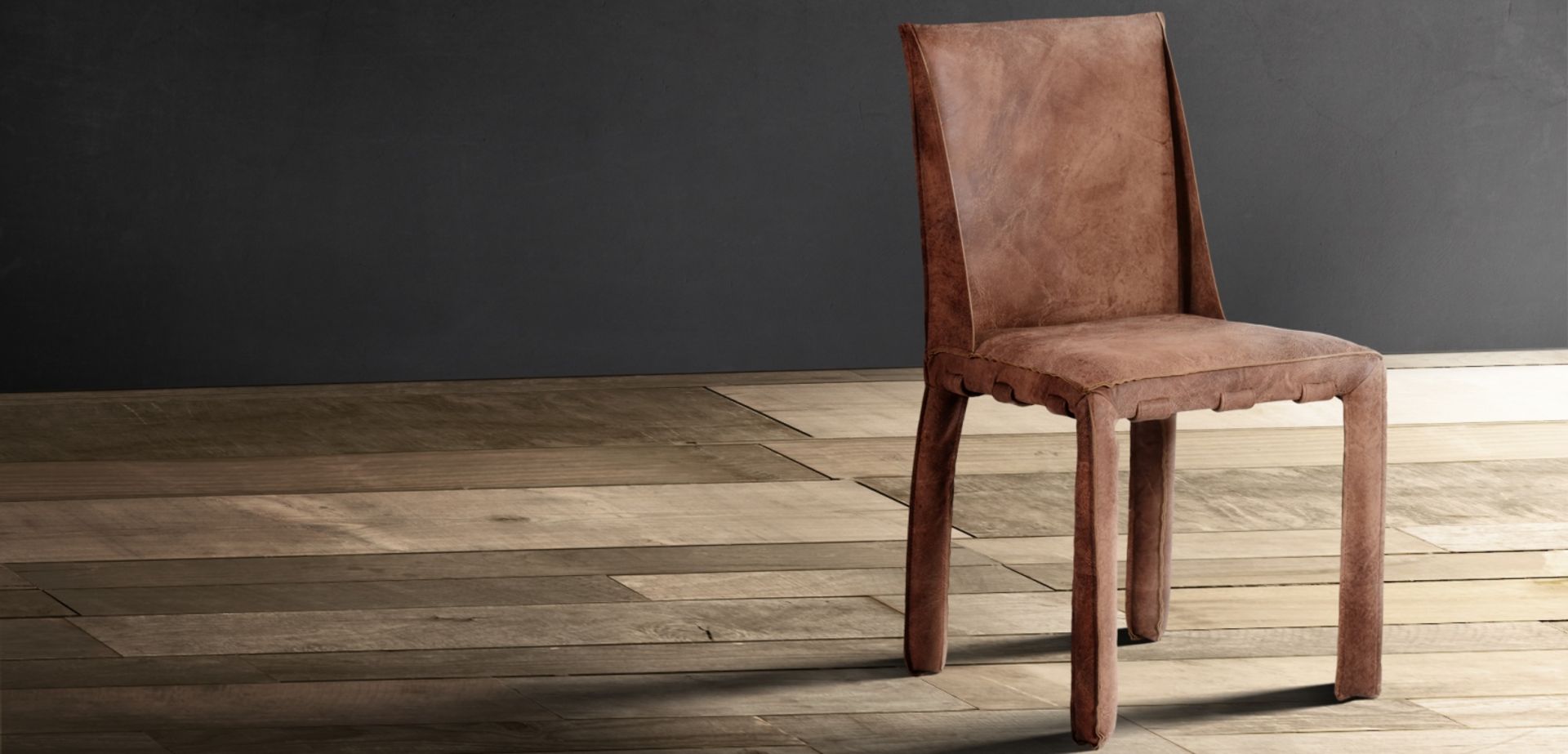 Swallow Dining Chair Scarecrow Brown Leather Outfitted Top To Bottom In Our Hand Finished