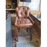 Grosvenor Bar Stool Vintage Cigar & Antique Oak 58 X 56 X 120.5cm