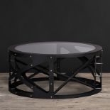 Spectrum Round Coffee Table Inspired By Industrial Machines, The Spectrum Collection Is