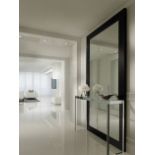 Lyons Floor Mirror A Substantial Stunning Mirror In Modern Contemporary Frame Black Glass Finish