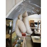 Timothy Oulton Sporting Boxing Glove Vintage Bianco Leather Pair Hand stitched and handcrafted in