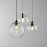 Bud Pendant (UK) Black Single Pendant Light Transparent Glass With Led Bulb Contemporary