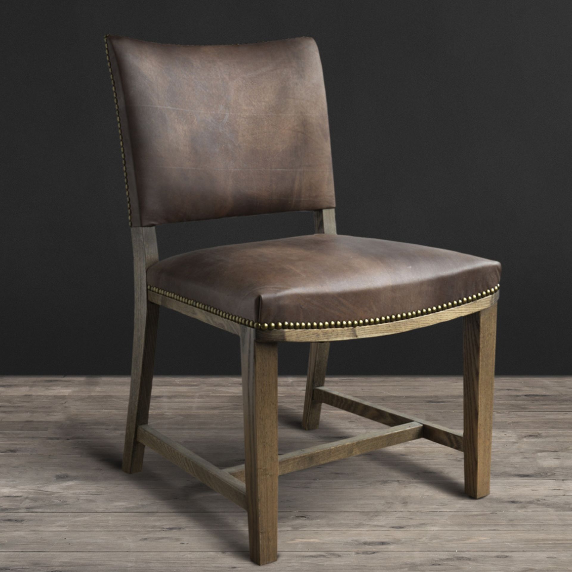 Cliveden Dining Side Chair Destroyed Raw Leather