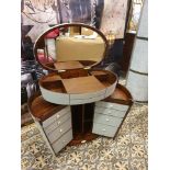 Starbay Marie Galante Vanity / Makeup Trunk Shagreen Leather A flip-up top opens to ovoid mirror