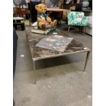 Eichholtz Coffee Table Stone Marble In Black Gold Top On Tapered Legs Chic In Its Simplicity, This