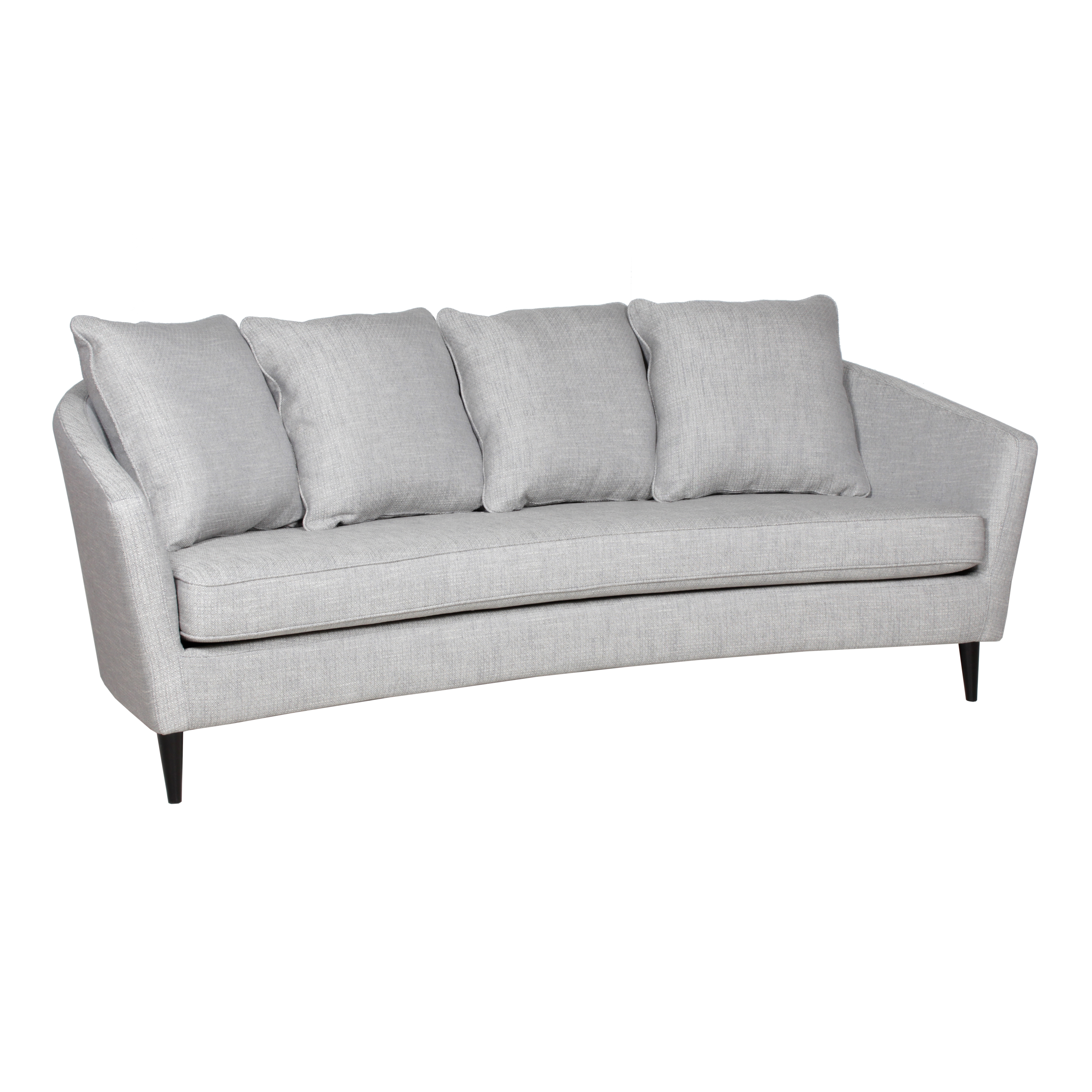 Monroe Three Seater Linen Sofa – Grey By Christiane Lemieux A Curved, Soft Rounded Back For Extra - Image 3 of 3