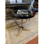 Side Table Venetian Is Structured In Cracked Yellow Tortoise Shell Accented Stunningly With A