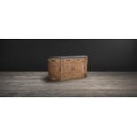 Paris Flea Market Credenza Sideboard With Black Marble Top Reminiscent to vintage pieces found in